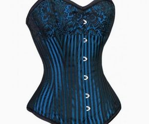 Black and blue overbust corset